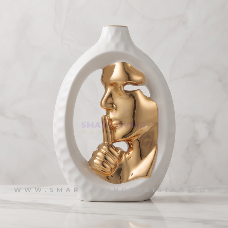 Decoration piece Gold face vase by vaxaura.com